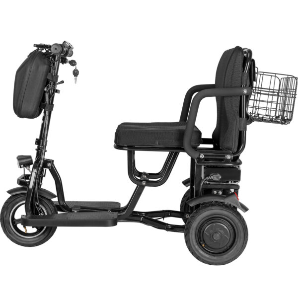 MotoTec Folding Mobility Electric Trike 48v 700w Dual Motor Lithium Black - Image 3