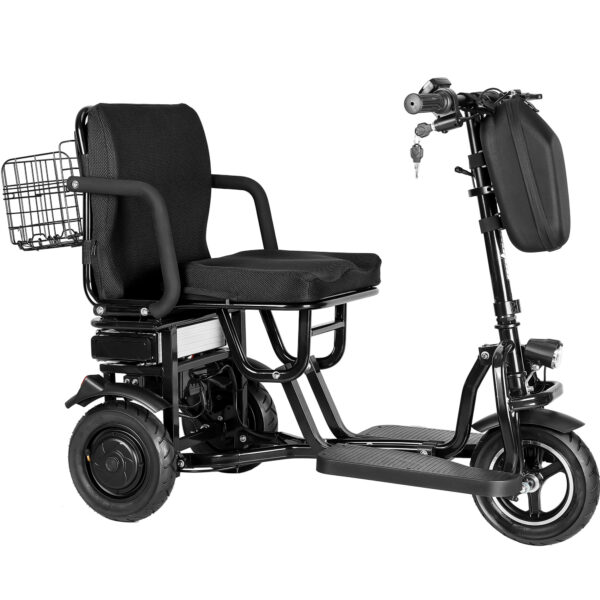 MotoTec Folding Mobility Electric Trike 48v 700w Dual Motor Lithium Black - Image 4