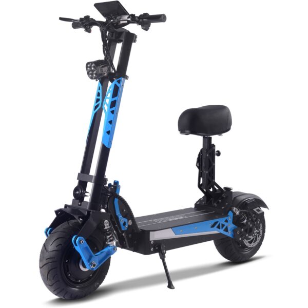 MotoTec Switchblade 60v 4000w Lithium Electric Scooter Blue - Image 8