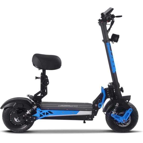 MotoTec Switchblade 60v 4000w Lithium Electric Scooter Blue - Image 7