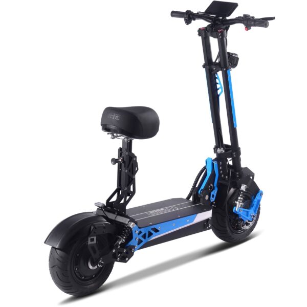 MotoTec Switchblade 60v 4000w Lithium Electric Scooter Blue - Image 5