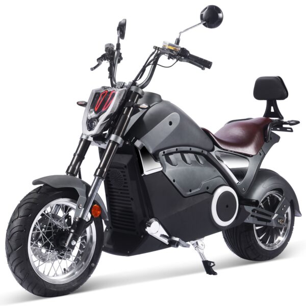 MotoTec Typhoon 72v 30ah 3000w Lithium Electric Scooter Gray - Image 3