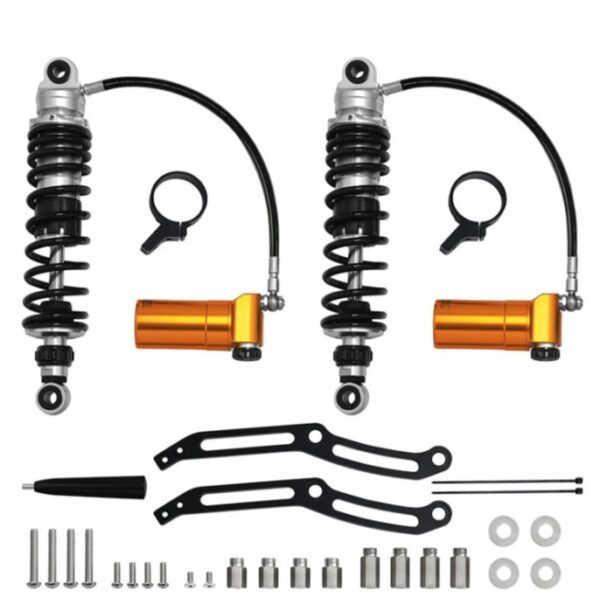 REAR SUSPENSION SHOCKS FIT FOR HARLEY TOURING ’14-’24 (GOLD) / ELECTRA GLIDE FLH- FLT- FLHT- FLHR BAGGER CHASSIS