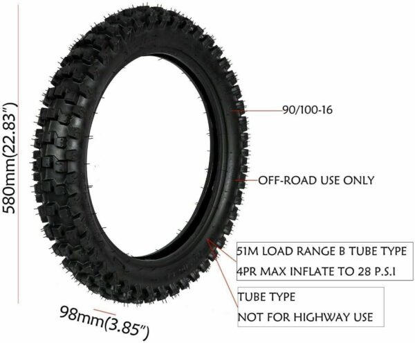 Front and Rear Tire Set 70/100x19 & 90/100x16 for Honda CR85R CRF110F KX100 KX - Image 2