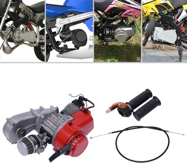 Motor Air-Cooled Engine for 49CC 2 Stroke Pocket Dirt Bike Mini Motocross ATV Scooter, with Handle and Cable - Image 6