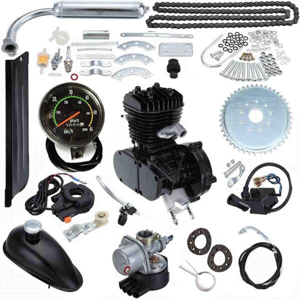 80cc Bicycle Engine Kit 26" 28" Bike Bicycle Motorized 2 Stroke Cycle Petrol Gas Motor Engine Kit Upgrade with Speedometer - Image 5