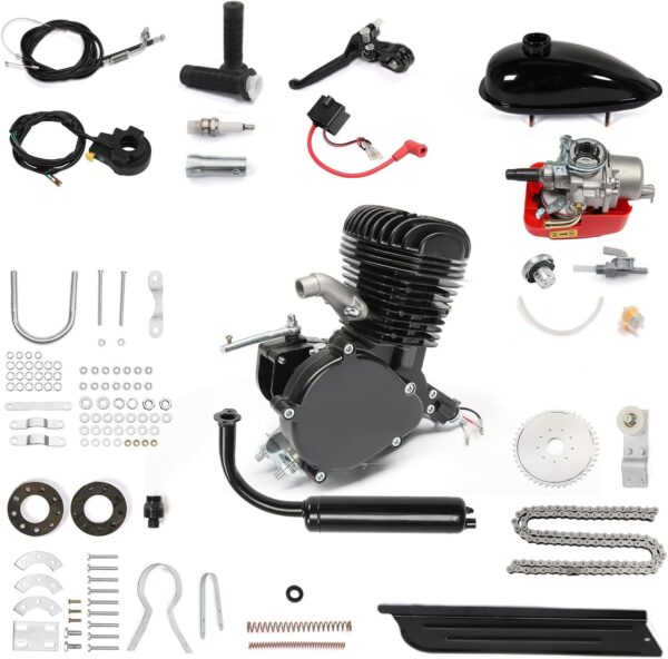 100cc Bicycle Engine Bike Motor Kit 2/2.5L Fuel Tank 2 Stroke Gas Conversion Kit Motor Refit for 26-28" Bikes with V-Frame - Image 4