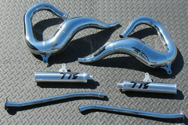 Yamaha Banshee CHROME Toomey Racing T5 Pipes + T-5 silencers 1987-2006