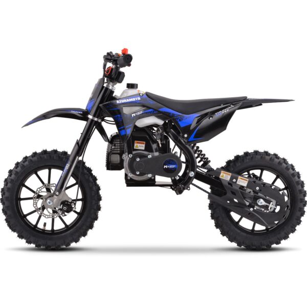 MotoTec Thunder 50cc 2-Stroke Kids Gas Dirt Bike Blue - Image 3