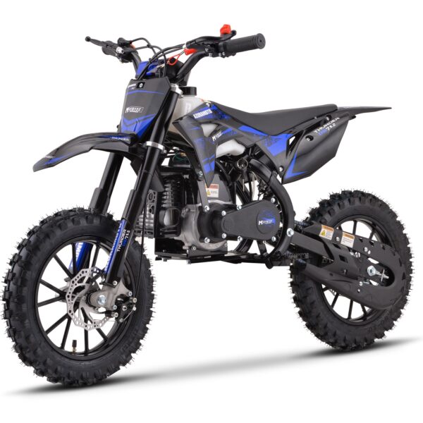 MotoTec Thunder 50cc 2-Stroke Kids Gas Dirt Bike Blue - Image 7