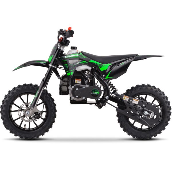 MotoTec Thunder 50cc 2-Stroke Kids Gas Dirt Bike Green - Image 3