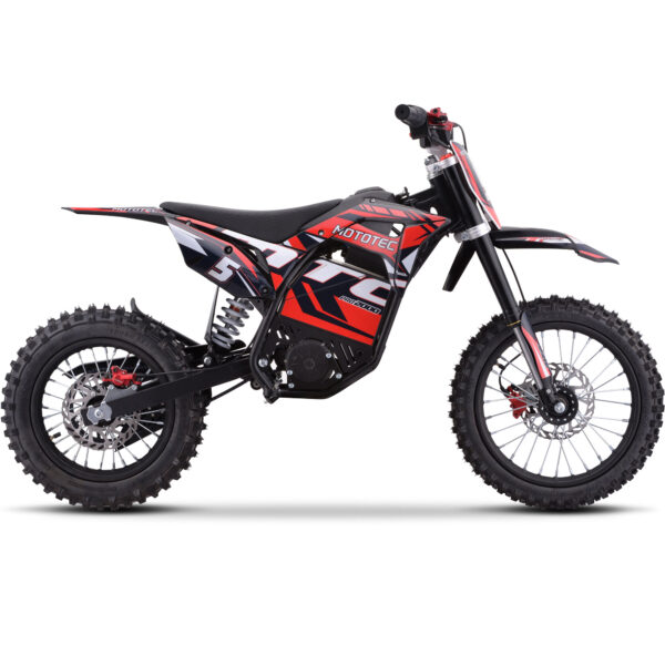 MotoTec 60v 2000w Pro Electric Dirt Bike Lithium Red - Image 3